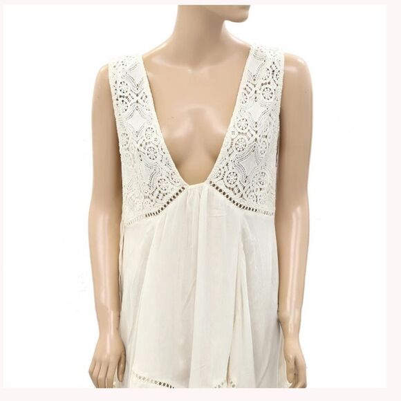 Free People FREE-EST FREYA White Crochet Mini Dress Size S - Picture 3 of 9